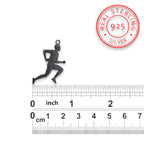 Атлет – Мъжки спортен медальон за бегачи, спринтьори и маратонци от сребро 925 с оксидирано покритие – Ръчно изработено бижу талисман за лекоатлети – SSJ