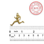 Атлетка – Женски спортен медальон за бегачки, спринтьорки и маратонки от сребро 925 с позлатено покритие – Ръчно изработено бижу талисман за лекоатлетки – SSJ