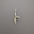 Pole Dance (Танци на пилон) – Дамски спортен медальон от сребро 925 с частично позлатено покритие – Ръчно изработено спортно бижу – Идеален подарък за жена, фенка на гимнастиката – SSJ