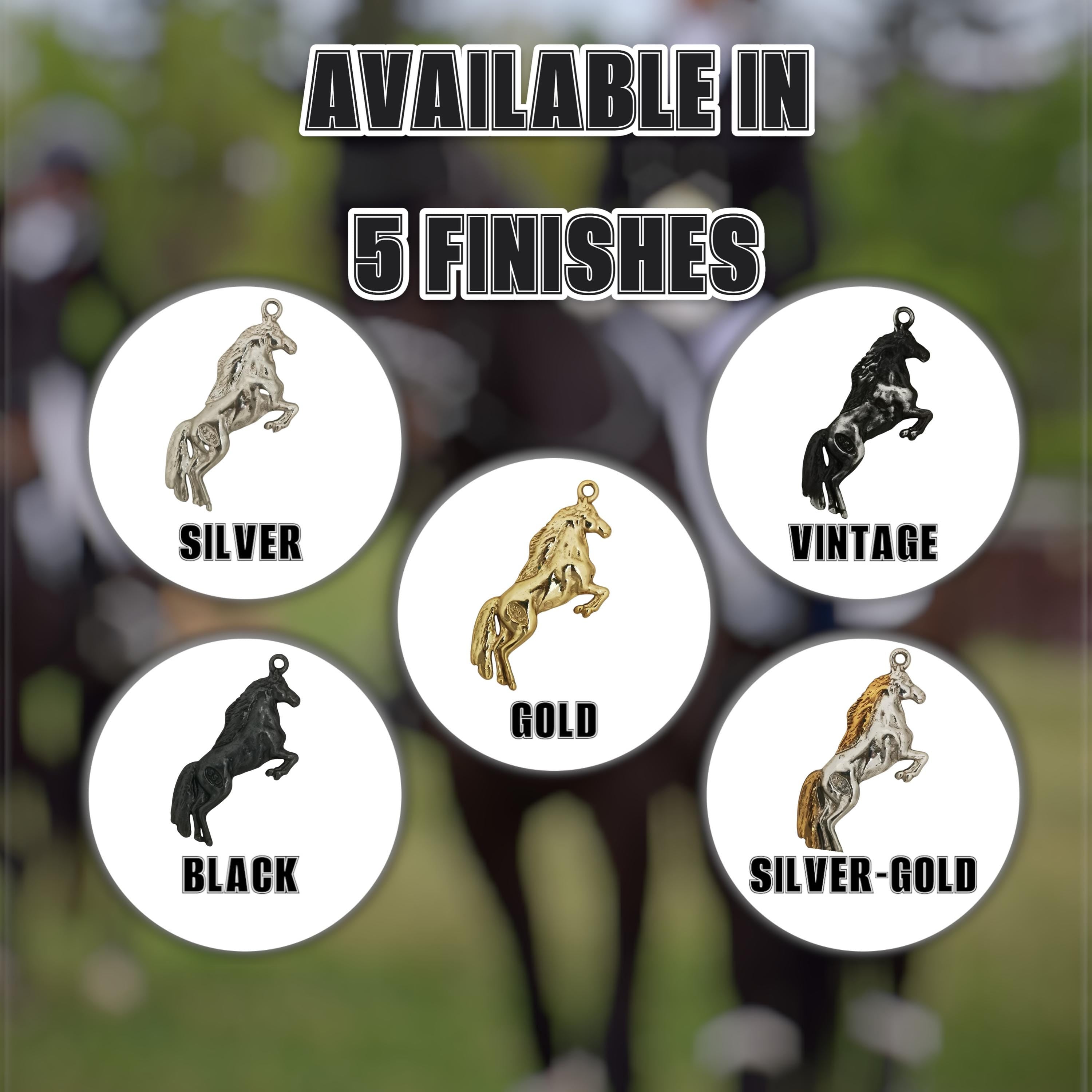 Кон – Мъжки спортен медальон – Класическо сребро 925 – Ръчно изработено бижу/талисман конен спорт – Идеален подарък – SSJ
