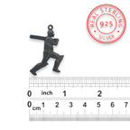 Крикет – Мъжки спортен медальон с оксидирано покритие – Сребро 925 – Ръчно изработено спортно бижу – Идеален подарък – SSJ