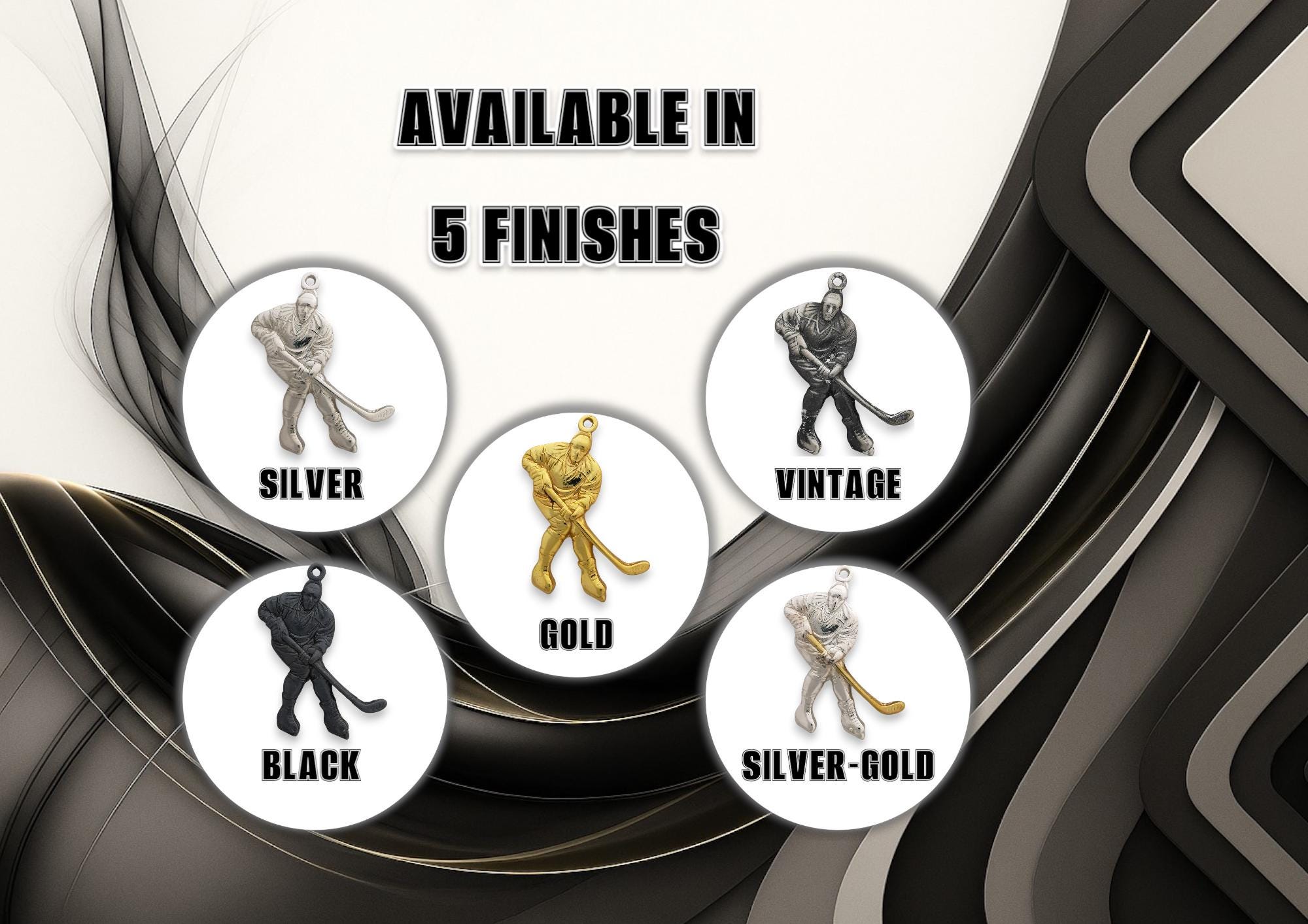 Хокеист (удар с шайба) – Мъжки спортен медальон от сребро 925 с оксидирано покритие – Ръчно изработено спортно бижу – Идеален подарък за мъж, фен на хокея – SSJ