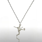 Футболист (воле) – Мъжки спортен медальон от сребро 925 с класическо покритие – Ръчно изработено спортно бижу – Идеален подарък за мъж, фен на футбола – SSJ