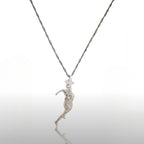 Ръгби – Мъжки спортен медальон от сребро 925 в класическо сребро – Ръчно изработено спортно бижу – Идеален подарък за мъж, фен на ръгбито – SSJ