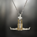 Artistic Gymnastics Jewelry Pendant for Men – 925 Silver with Partial Gold Plating Handcrafted Sport Charm for Strength & Precision Necklace
