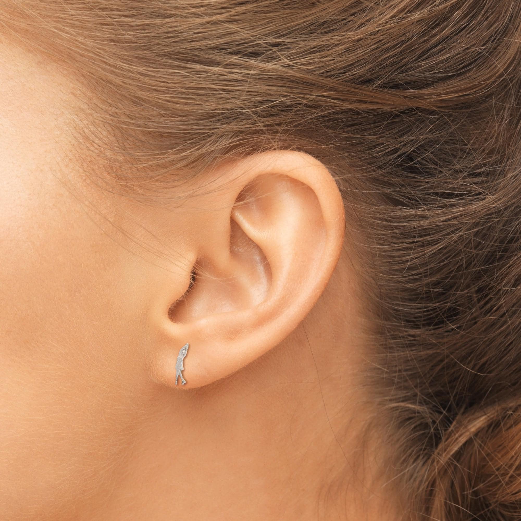 Фигурно пързаляне – Дамски обеци от сребро 925 с частично позлатено покритие – Ръчно изработени спортни бижута – Идеален подарък за жена, фенка на фигурното пързаляне – SSJ