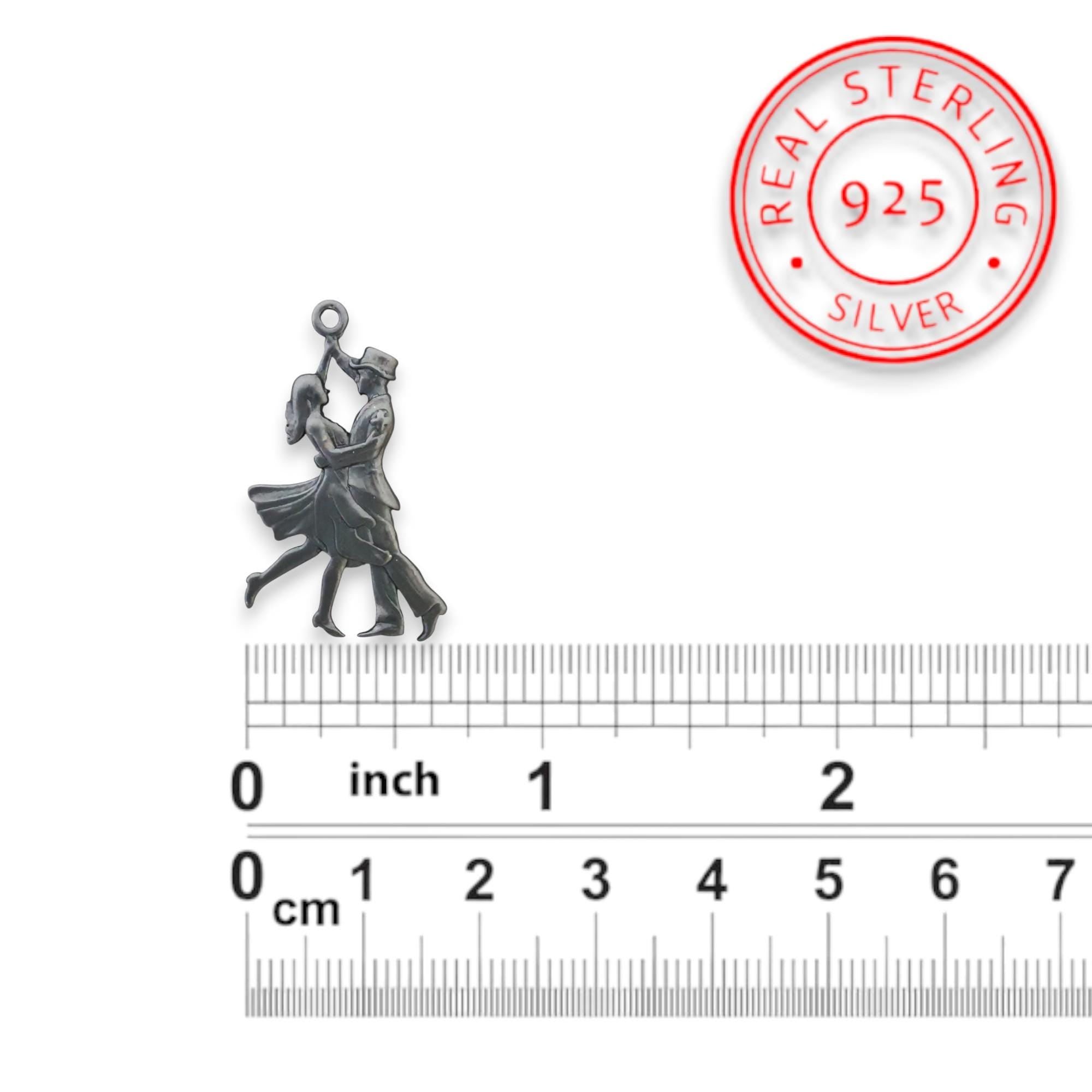 Латино танци – Унисекс спортен медальон от сребро 925 с оксидирано покритие – Ръчно изработено спортно бижу – Идеален подарък за жена, фенка на спортните танци – SSJ