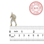 Боксьор – Мъжки спортен медальон за бойци, боксьори и MMA атлети от сребро 925 с частично позлатено покритие – Ръчно изработено бижу талисман за бойни изкуства – SSJ