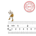 Боксьор – Мъжки спортен медальон за бойци, боксьори и MMA атлети от сребро 925 с частично позлатено покритие – Ръчно изработено бижу талисман за бойни изкуства – SSJ