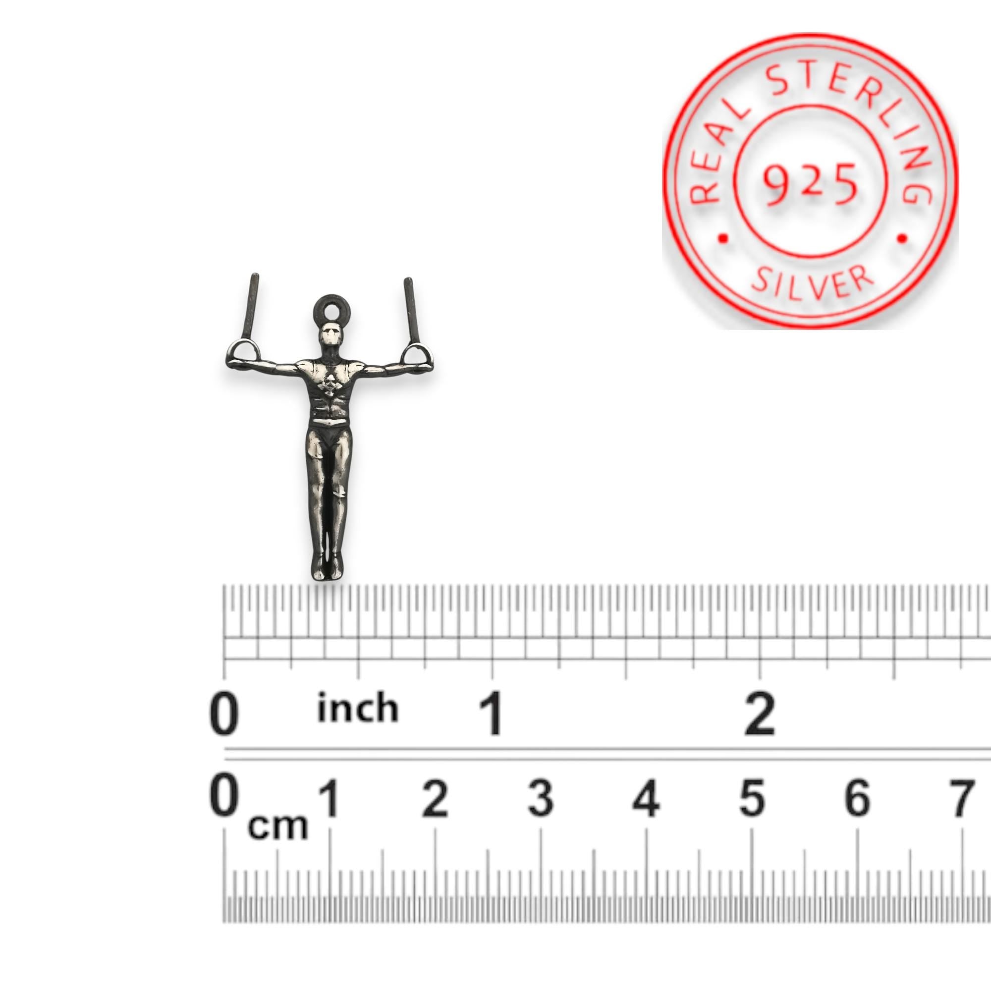 Сребърен мъжки медальон 925 гимнастика | Халки железен кръст
