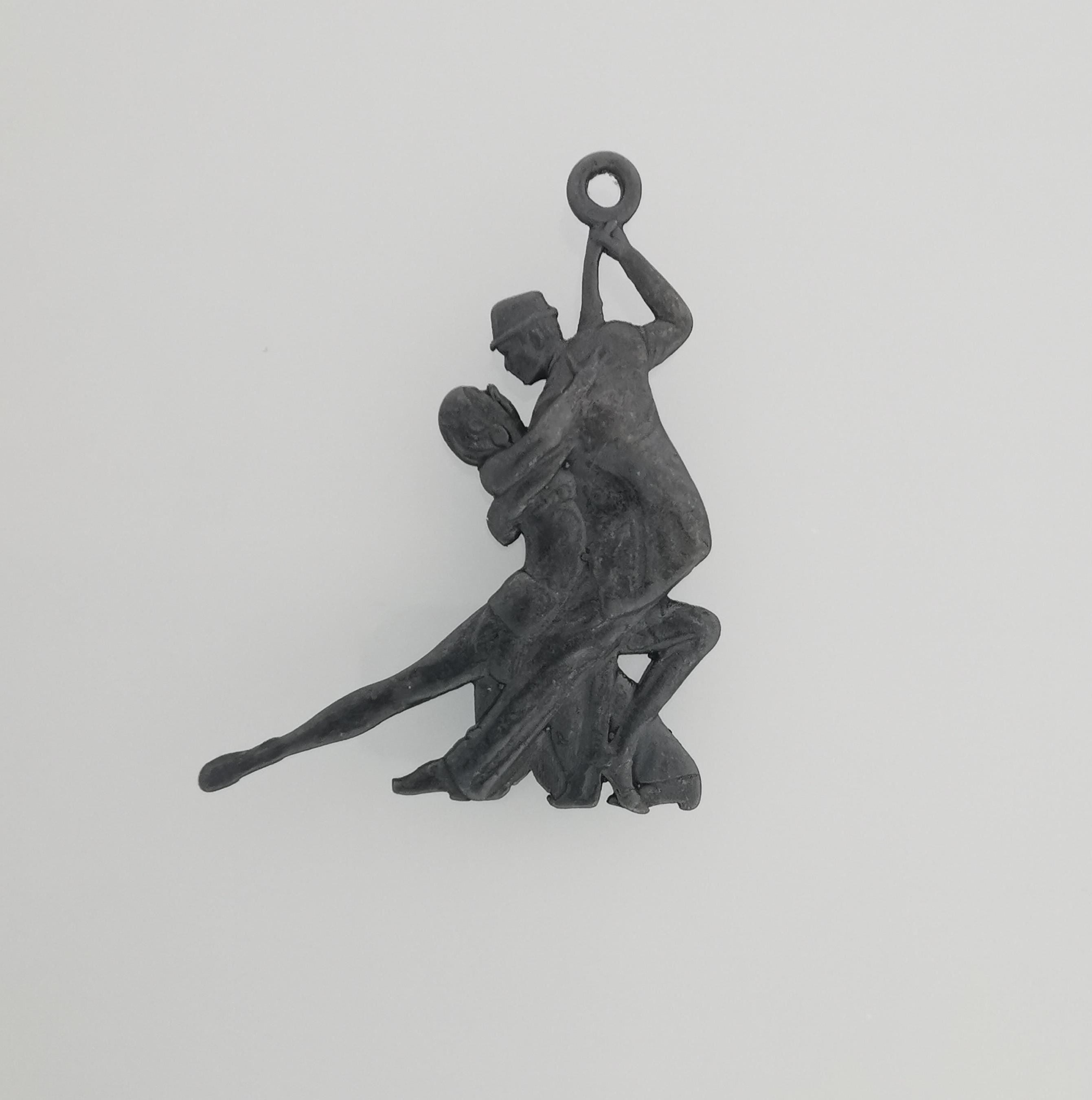 Аржентинско танго – Унисекс спортен медальон от сребро 925 с оксидирано покритие – Ръчно изработено спортно бижу – Идеален подарък за жена, фенка на спортните танци – SSJ