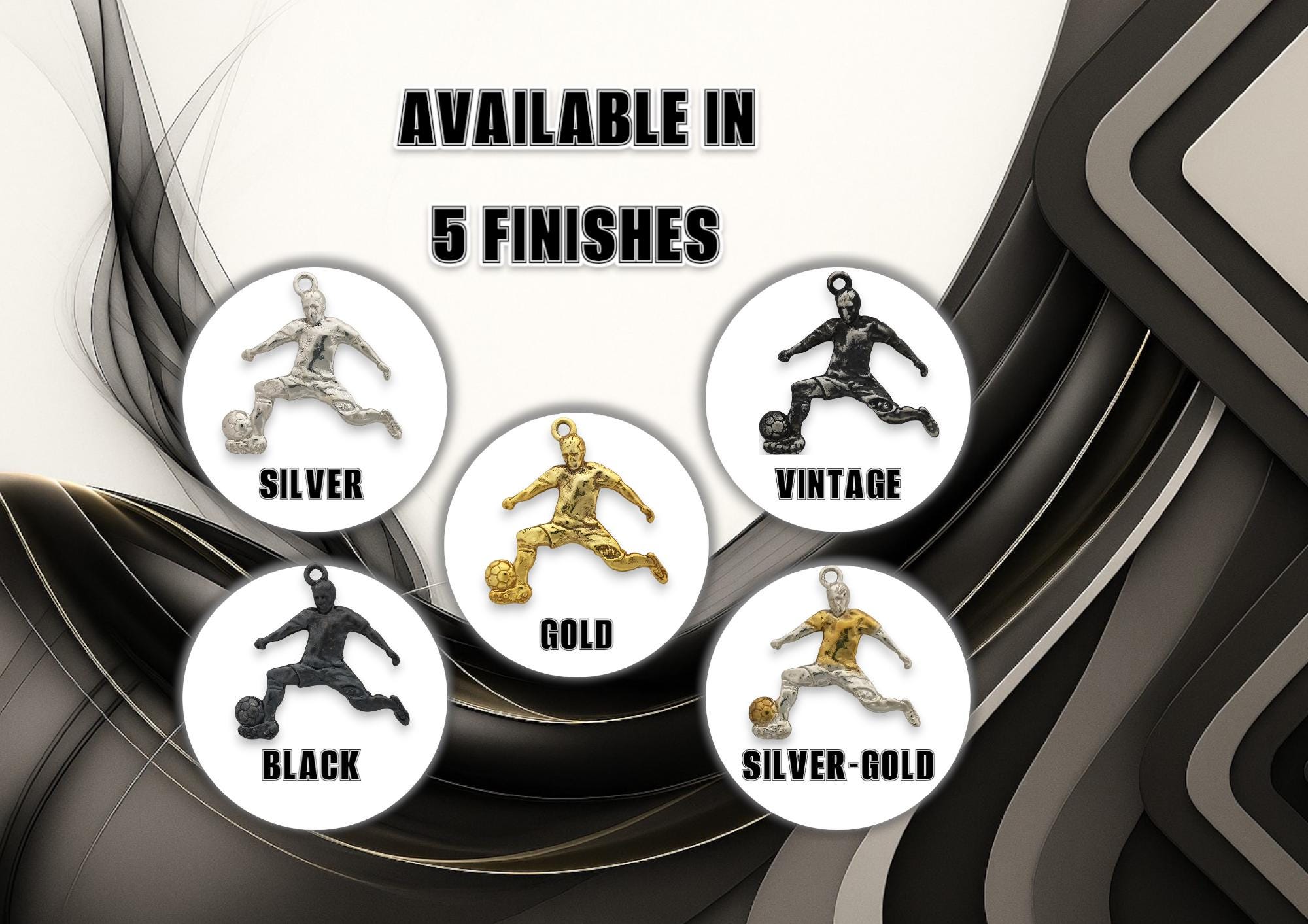 Футболист (удар с крак) – Мъжки спортен медальон от сребро 925 с класическо покритие – Ръчно изработено спортно бижу – Идеален подарък за мъж, фен на футбола – SSJ