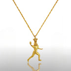 Американски футбол – Мъжки спортен медальон от сребро 925 с позлатено покритие – Ръчно изработено бижу талисман за спортисти и фенове – Идеален подарък за играч, треньор или почитател – SSJ