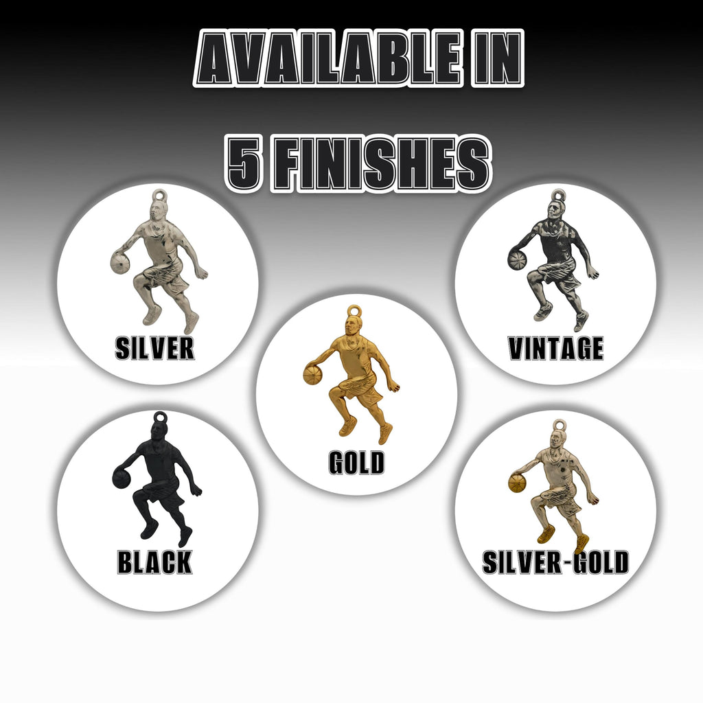 Баскетбол – Мъжки спортен медальон от сребро 925 с позлатено покритие – Ръчно изработено бижу талисман за баскетболисти и фенове – Идеален подарък за спортист, треньор или почитател – SSJ