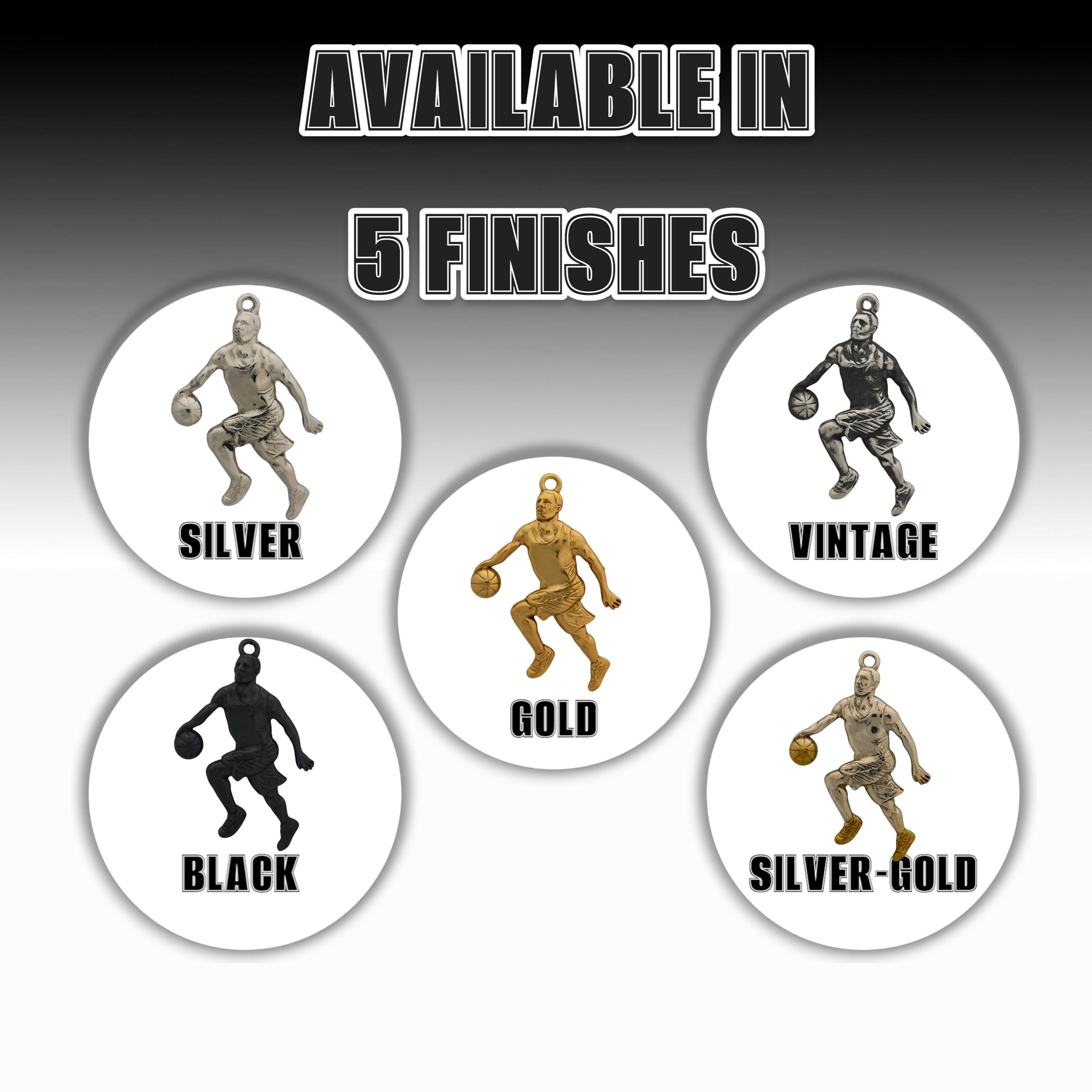 Баскетбол – Мъжки спортен медальон от сребро 925 с позлатено покритие – Ръчно изработено бижу талисман за баскетболисти и фенове – Идеален подарък за спортист, треньор или почитател – SSJ