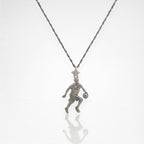 Баскетбол – Мъжки спортен медальон от сребро 925 с класическо полирано покритие – Ръчно изработено бижу талисман за баскетболисти и фенове – Идеален подарък за спортист, треньор или почитател – SSJ