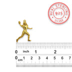 Американски футбол – Мъжки спортен медальон от сребро 925 с позлатено покритие – Ръчно изработено бижу талисман за спортисти и фенове – Идеален подарък за играч, треньор или почитател – SSJ