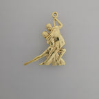 Аржентинско танго – Унисекс спортен медальон от сребро 925 с позлатено покритие – Ръчно изработено спортно бижу – Идеален подарък за жена, фенка на спортните танци – SSJ