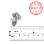 Колоездач – Мъжки спортен медальон от сребро 925 с частично позлатено покритие – Ръчно изработено бижу за шосейно колоездене – Символ на любов и страст към спорта – SSJ