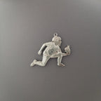 Бейзбол – Мъжки спортен медальон от сребро 925 – Ръчно изработено бижу талисман за бейзболисти, треньори и фенове – Идеален спортен подарък – SSJ