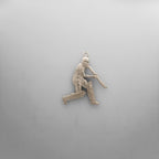 Крикет – Мъжки спортен медальон от класическо сребро 925 – Ръчно изработено бижу/талисман – Идеален подарък за спортист – SSJ