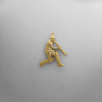 Крикет – Мъжки спортен медальон с позлатено покритие – Сребро 925 – Ръчно изработено спортно бижу/талисман – Идеален подарък за спортист – SSJ
