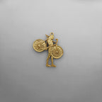 Колоездачка – Велосипедистка – Женски спортен медальон с позлатено покритие – Сребро 925 – Ръчно изработено бижу за дами с любов към колоезденето – SSJ