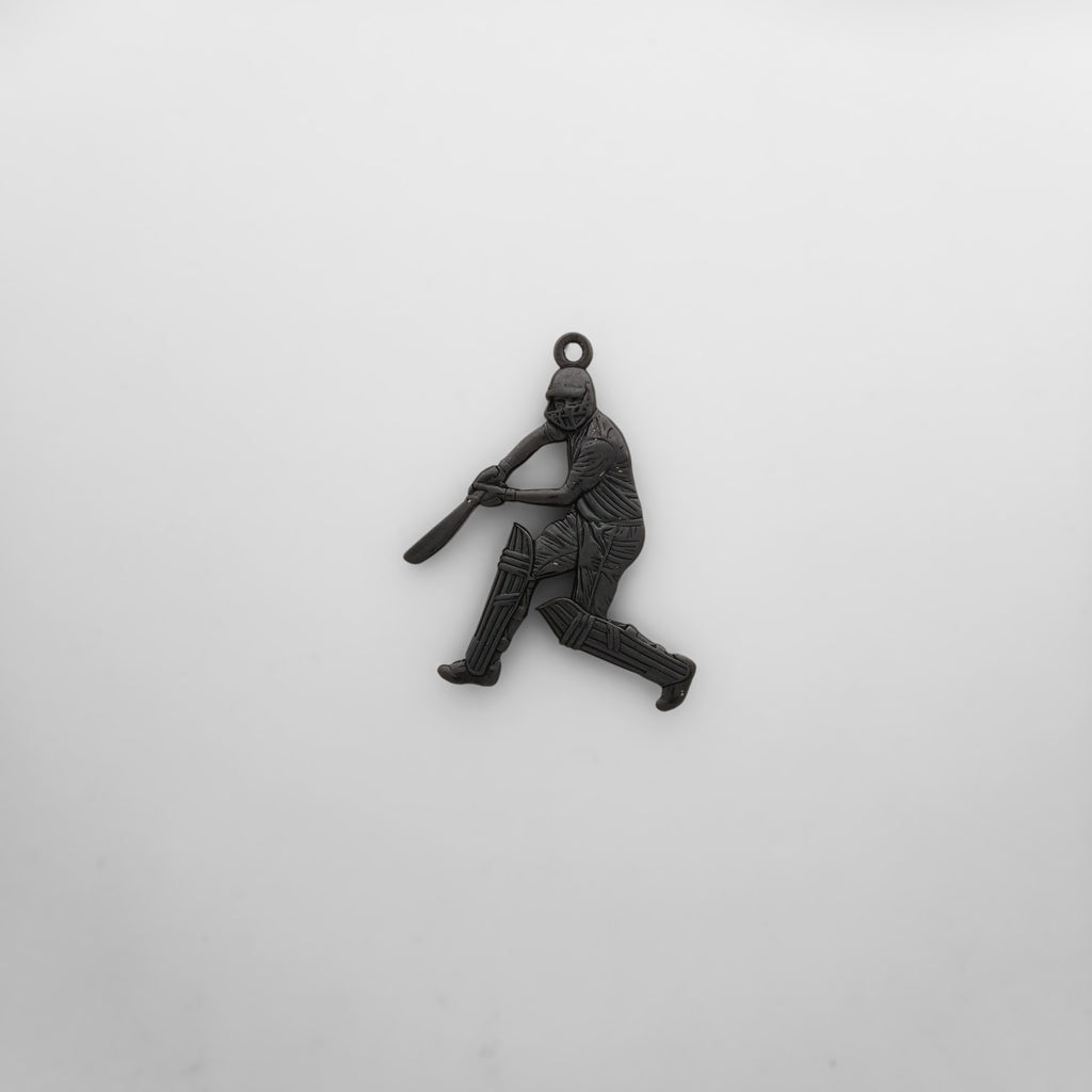 Крикет – Мъжки спортен медальон от оксидирано сребро 925 – Ръчно изработено бижу/талисман – Идеален подарък за спортист – SSJ