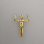 Мъжки спортен медальон от сребро 925 – Позлатено бижу талисман за гимнастици и спортисти – Ръчно изработен медальон „Гимнастик на халки“ – Идеален подарък за спортист, треньор или фен – SSJ