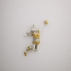 Волейболистка – Женски спортен медальон с частично позлатено покритие – Сребро 925 – Ръчно изработено бижу/талисман – SSJ