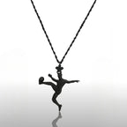 Футболист (воле) – Мъжки спортен медальон от сребро 925 с оксидирано покритие – Ръчно изработено спортно бижу – Идеален подарък за мъж, фен на футбола – SSJ