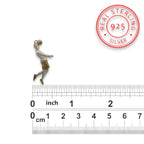 Футболист (удар с глава) – Мъжки спортен медальон от сребро 925 с частично позлатено покритие – Ръчно изработено спортно бижу – Идеален подарък за мъж, фен на футбола – SSJ