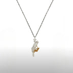 Скално катерене (Катерач) – Унисекс спортен медальон от сребро 925 с частично позлатено покритие – Ръчно изработено спортно бижу – Идеален подарък за фен на катеренето – SSJ