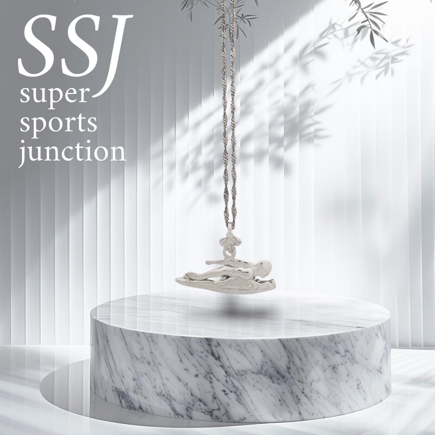 Плувец (бътерфлай) – Мъжки спортен медальон от сребро 925 с класическо покритие – Ръчно изработено спортно бижу – Идеален подарък за мъж, фен на плуването – SSJ