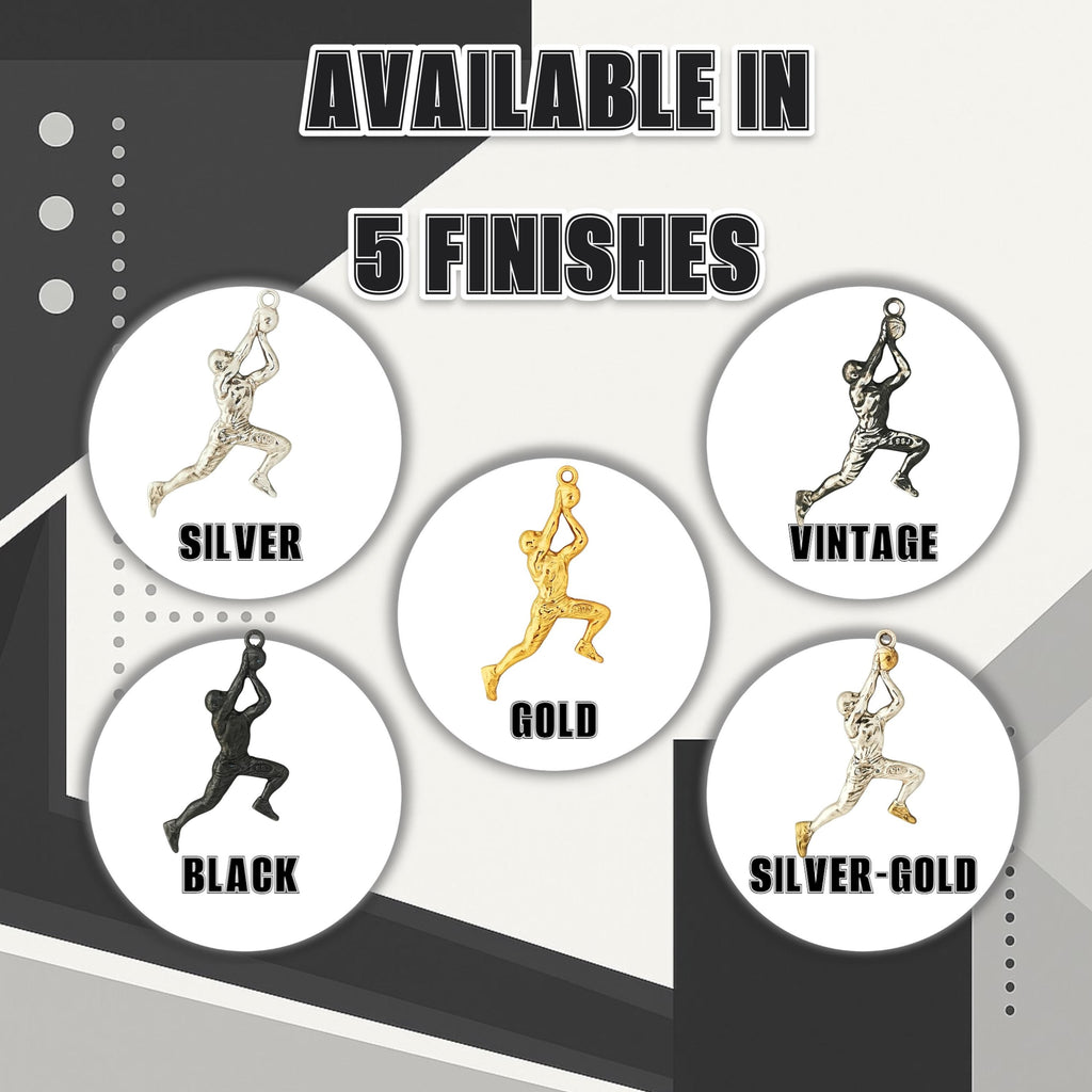 Баскетбол – Мъжки спортен медальон от сребро 925 с класическо полирано покритие – Ръчно изработено бижу талисман за баскетболисти и фенове – Идеален подарък за спортист, треньор или почитател – SSJ