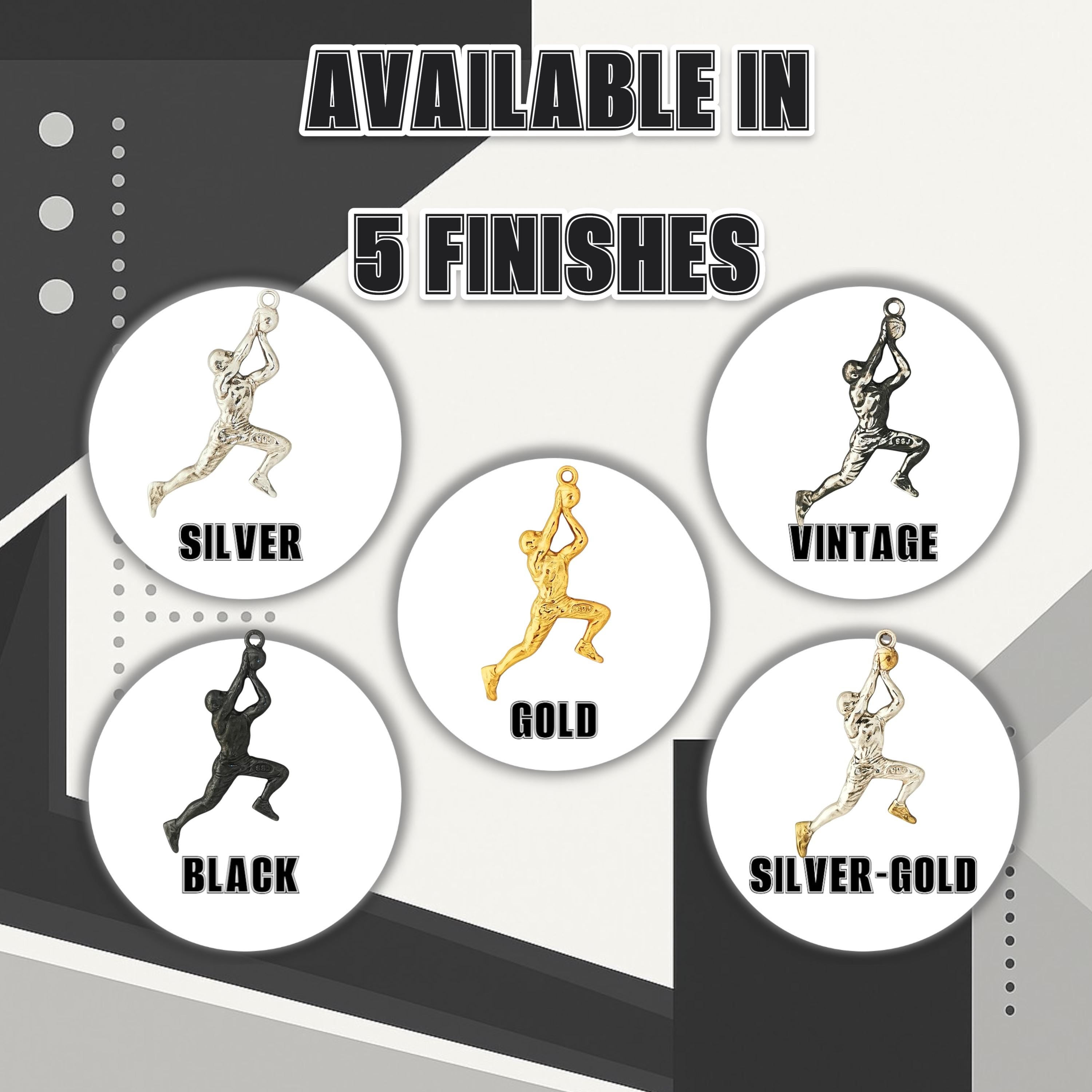 Баскетбол – Мъжки спортен медальон от сребро 925 с класическо полирано покритие – Ръчно изработено бижу талисман за баскетболисти и фенове – Идеален подарък за спортист, треньор или почитател – SSJ