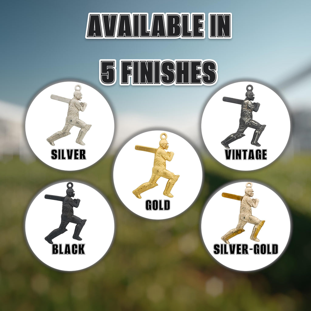 Крикет – Мъжки спортен медальон с оксидирано покритие – Сребро 925 – Ръчно изработено спортно бижу – Идеален подарък – SSJ