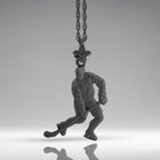 Хокеист (водене на шайба) – Мъжки спортен медальон от сребро 925 с оксидирано покритие – Ръчно изработено спортно бижу – Идеален подарък за мъж, фен на хокея – SSJ