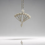 Парашутизъм (Скайдайвинг) – Унисекс спортен медальон от сребро 925 в класическо сребро – Ръчно изработено спортно бижу – Идеален подарък за фен на екстремните спортове – SSJ