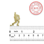 Хокеист (водене на шайба) – Мъжки спортен медальон от сребро 925 с позлатено покритие – Ръчно изработено спортно бижу – Идеален подарък за мъж, фен на хокея – SSJ