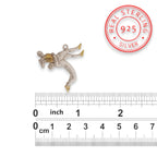 Борец – Мъжки спортен медальон за борба от сребро 925 с частично позлатено покритие – Ръчно изработено бижу талисман за спортисти, треньори и фенове на бойните изкуства – SSJ