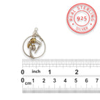 Въздушна акробатика – Женски спортен медальон от сребро 925 с частично позлатено покритие – Ръчно изработено бижу талисман за гимнастички и артистки – Идеален подарък за спортист, треньор или фен – SSJ