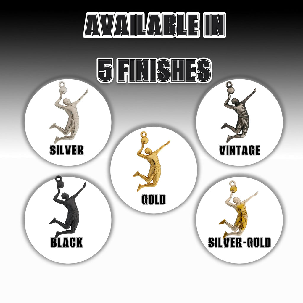 Волейболист – Мъжки спортен медальон от сребро 925 (оксидирано) – Ръчно изработено бижу – Талисман – Идеален подарък за спортист, треньор или фен – SSJ