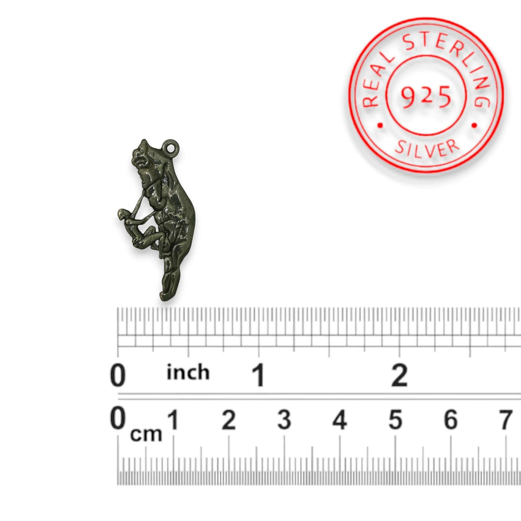 Скално катерене (Катерач) – Унисекс спортен медальон от сребро 925 с оксидирано покритие – Ръчно изработено спортно бижу – Идеален подарък за фен на катеренето – SSJ