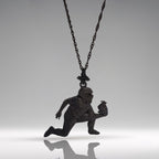 Бейзбол – Мъжка спортна висулка от сребро 925 с оксидирано черно покритие – Ръчно изработено бижу талисман за бейзболисти, треньори и фенове – SSJ