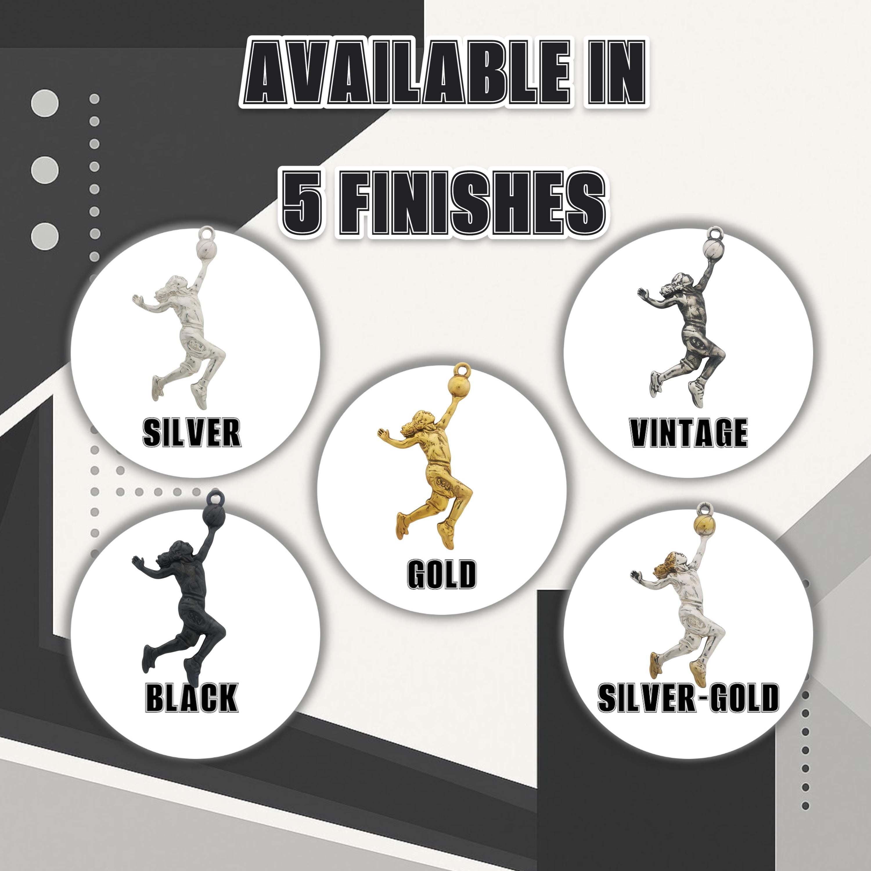 Баскетбол – Женски спортен медальон от сребро 925 с винтидж покритие – Ръчно изработено бижу талисман за баскетболистки и фенки на спорта – Идеален подарък за спортист, треньор или почитател – SSJ