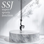 Pole Dance (Танци на пилон) – Дамски спортен медальон от сребро 925 с оксидирано покритие – Ръчно изработено спортно бижу – Идеален подарък за жена, фенка на гимнастиката – SSJ