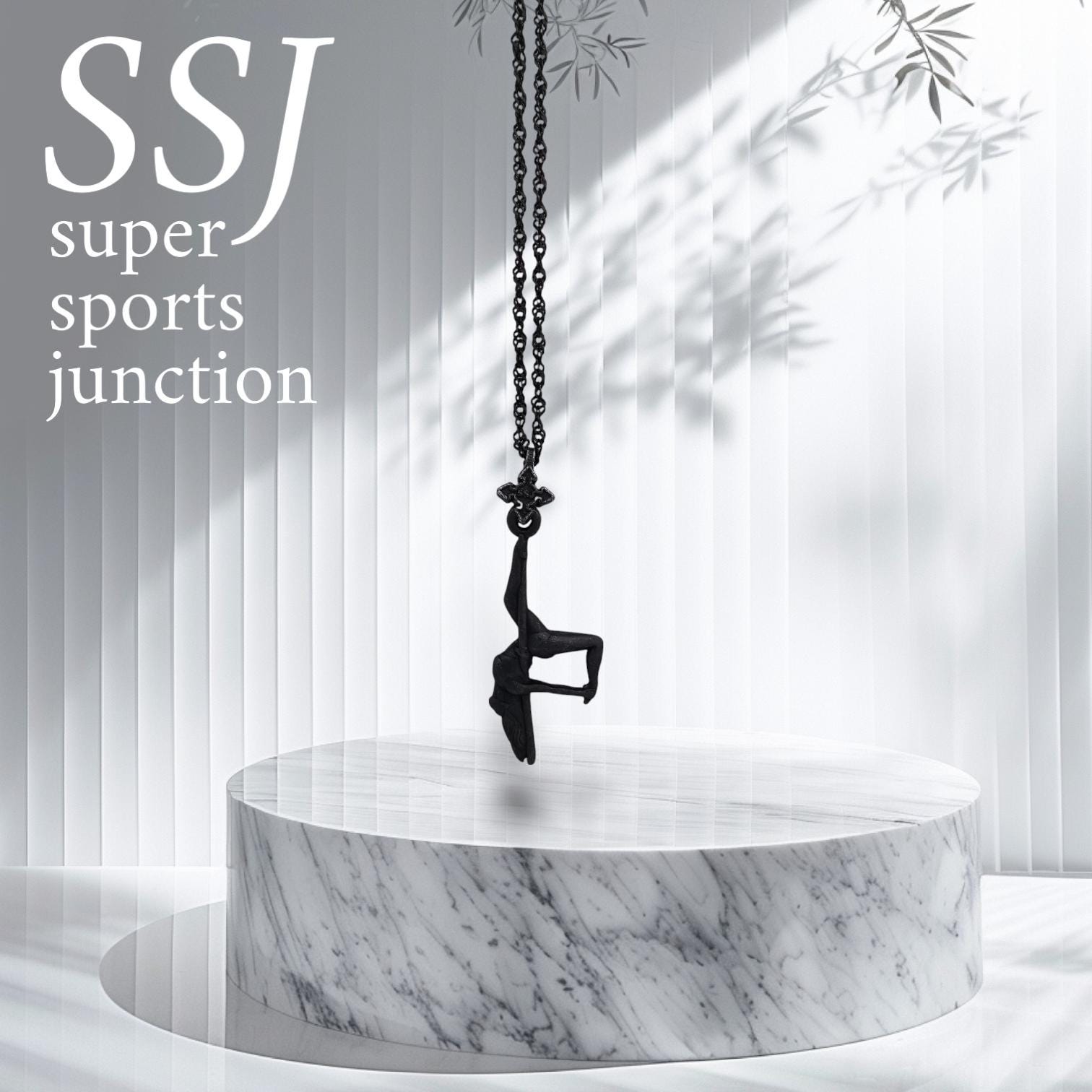 Pole Dance (Танци на пилон) – Дамски спортен медальон от сребро 925 с оксидирано покритие – Ръчно изработено спортно бижу – Идеален подарък за жена, фенка на гимнастиката – SSJ