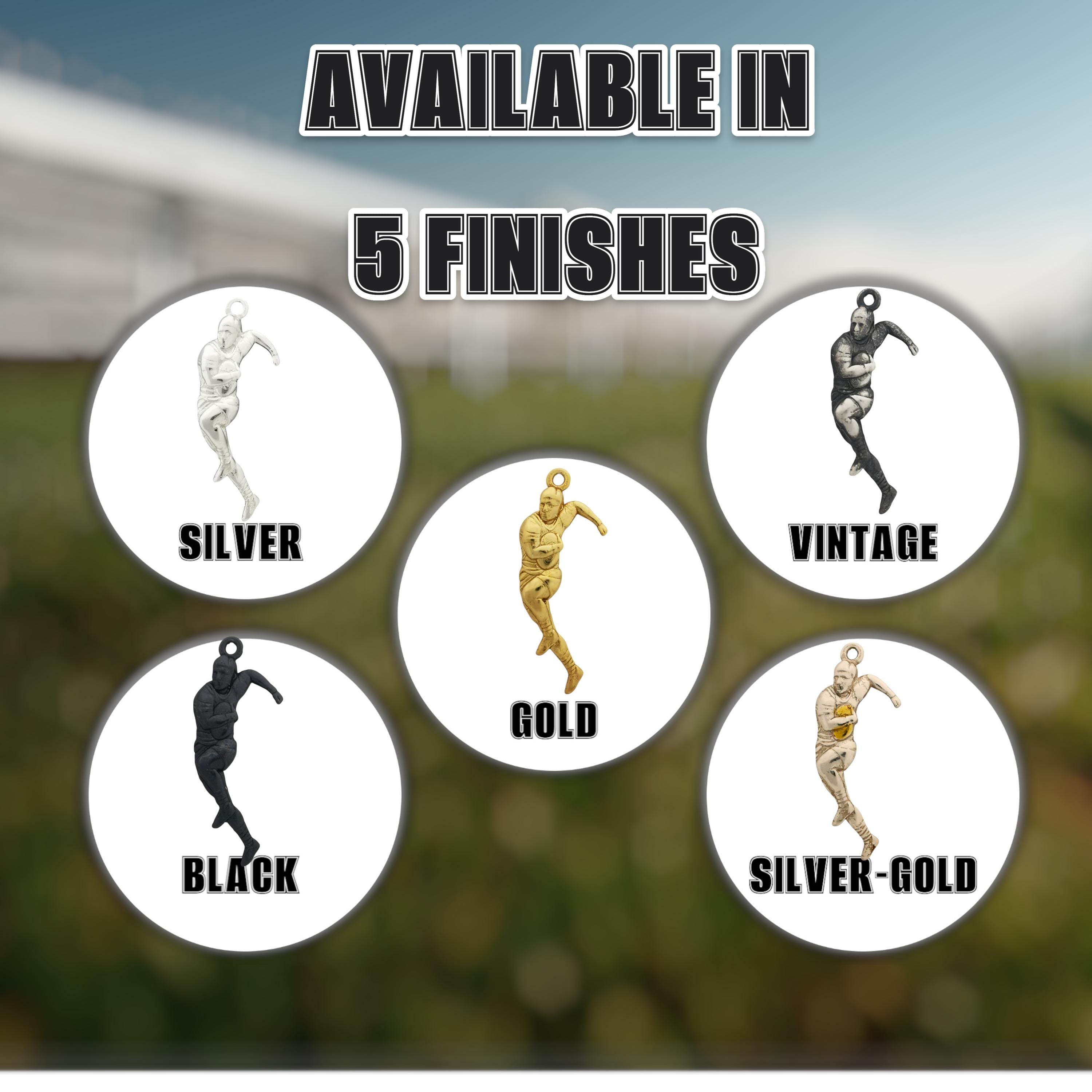 Ръгби – Мъжки спортен медальон от сребро 925 с оксидирано покритие – Ръчно изработено спортно бижу – Идеален подарък за мъж, фен на ръгбито – SSJ