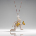 Бейзбол – Мъжки спортен медальон за бейзболист от сребро 925 с частично позлатено покритие – Ръчно изработено бижу талисман – Идеален подарък за спортисти, треньори и фенове – SSJ